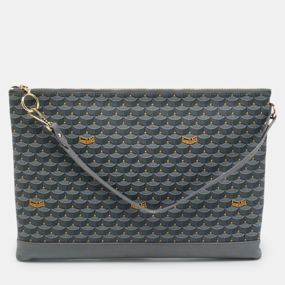 Faure Le Page Gris Acier Scale Coated Canvas Pochette Zip 33